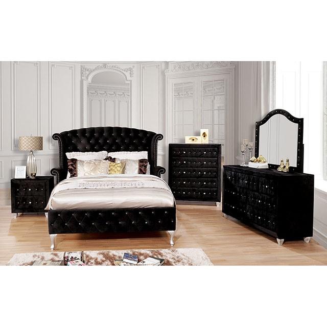 Alzire Black Night Stand Half Price Furniture