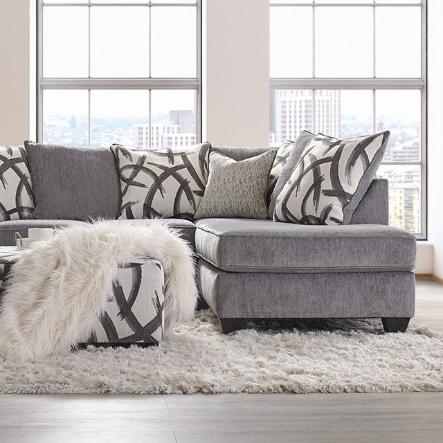 AMERSHAM Sectional, Gray Half Price Furniture