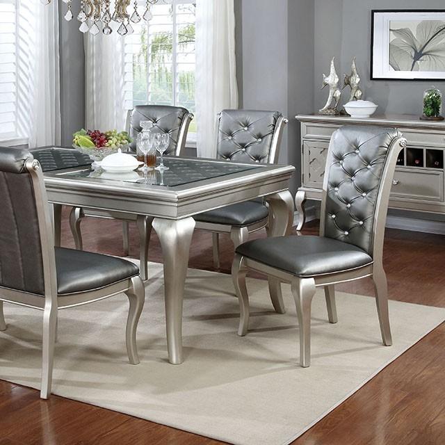 Amina Champagne 66" Dining Table Half Price Furniture