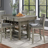 ANAYA Counter Ht. Table, Gray Half Price Furniture