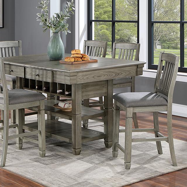 ANAYA Counter Ht. Table, Gray Half Price Furniture