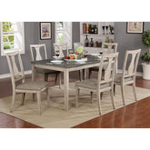 Ann Antique White/Gray 7 Pc. Dining Table Set Half Price Furniture