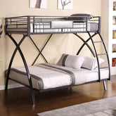 Apollo Gun Metal/Chrome Twin/Full Bunk Bed Half Price Furniture