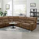 APOSTOLOS Power Sectional, Brown Half Price Furniture