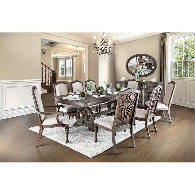 ARCADIA Rustic Natural Tone, Ivory Dining Table Half Price Furniture