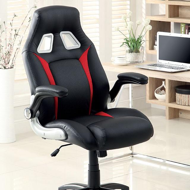 Argon Black/Silver/Red Office Chair Half Price Furniture