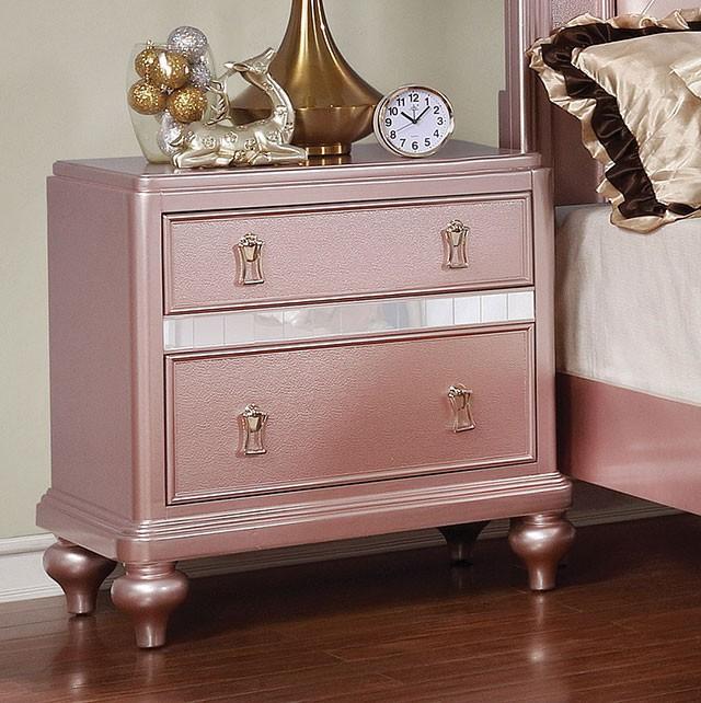 Ariston Rose Gold Night Stand Half Price Furniture