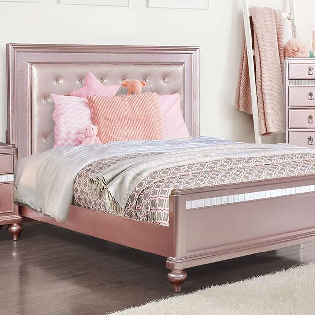 Ariston Rose Pink Full Bed Half Price Furniture