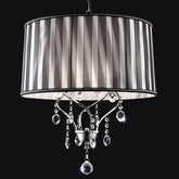 Arya Black/Chrome Ceiling Lamp, Hanging Crystal Half Price Furniture