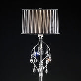 Arya Black/Chrome Floor Lamp, Hanging Crystal Half Price Furniture