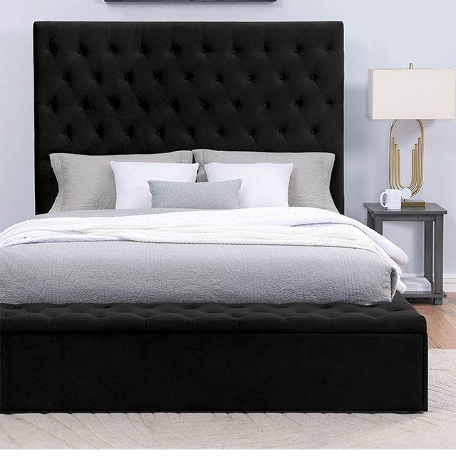 ATHENELLE E.King Bed, Black Half Price Furniture