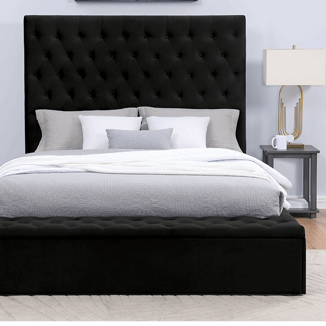 ATHENELLE E.King Bed, Black Half Price Furniture