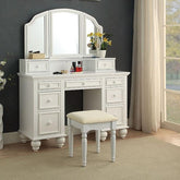 ATHY White Vanity w/ Stool Half Price Furniture