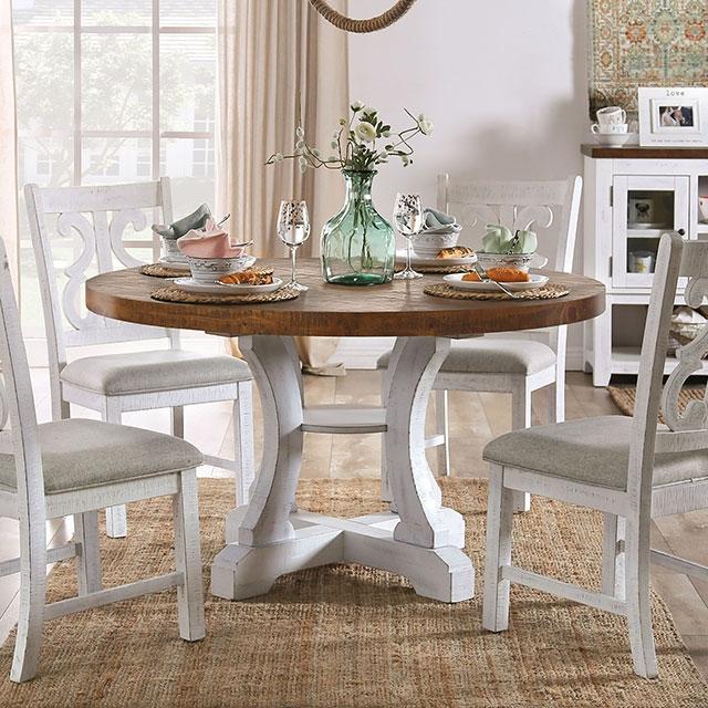 Auletta Transitional Round Dining Table Half Price Furniture