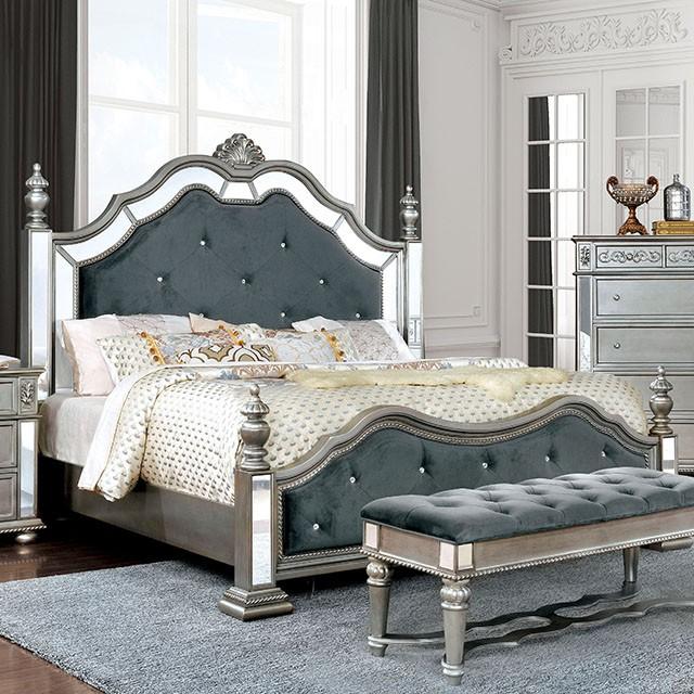 Azha Silver/Gray E.King Bed Half Price Furniture