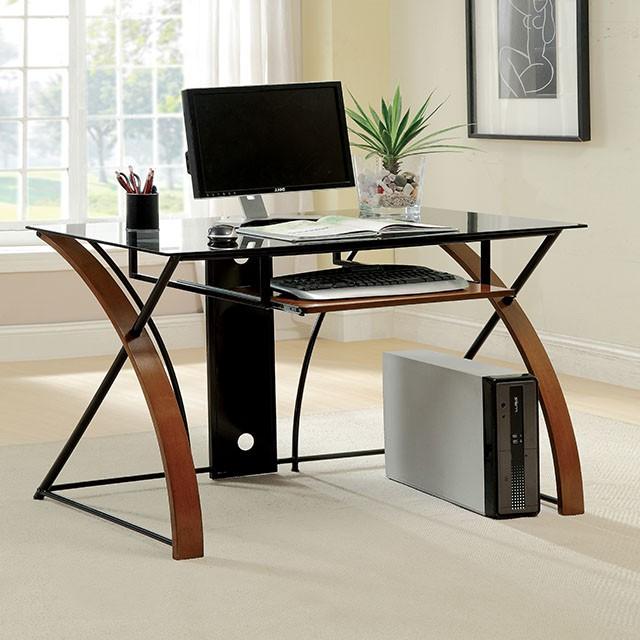 Baden Oak/Black Accent Desk Half Price Furniture