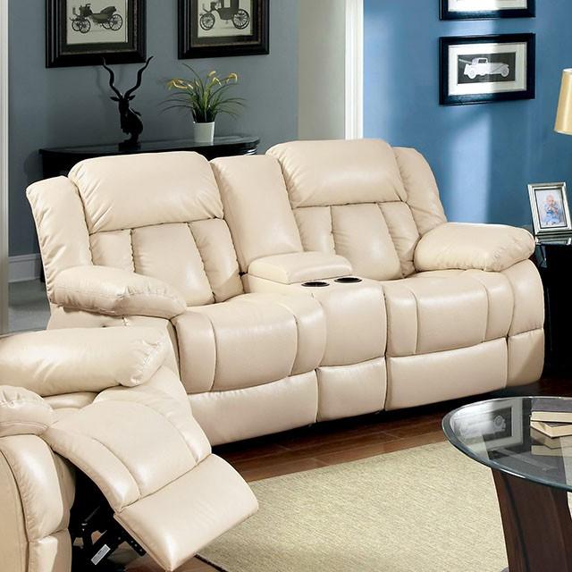 Barbado Ivory Love Seat w/ 2 Recliners Half Price Furniture