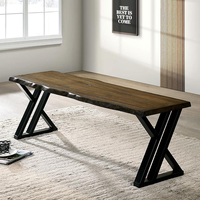 BARBARY Bench, Black/Dark Oak Half Price Furniture