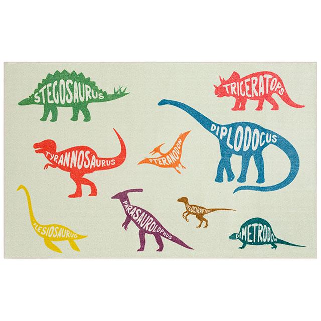 BARON 5' X 8', Area Rug, Dinos, Multi/Beige Half Price Furniture