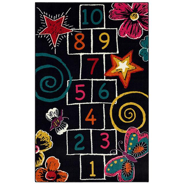 BARON 5' X 8', Area Rug, Hopscotch, Multi/Black Half Price Furniture