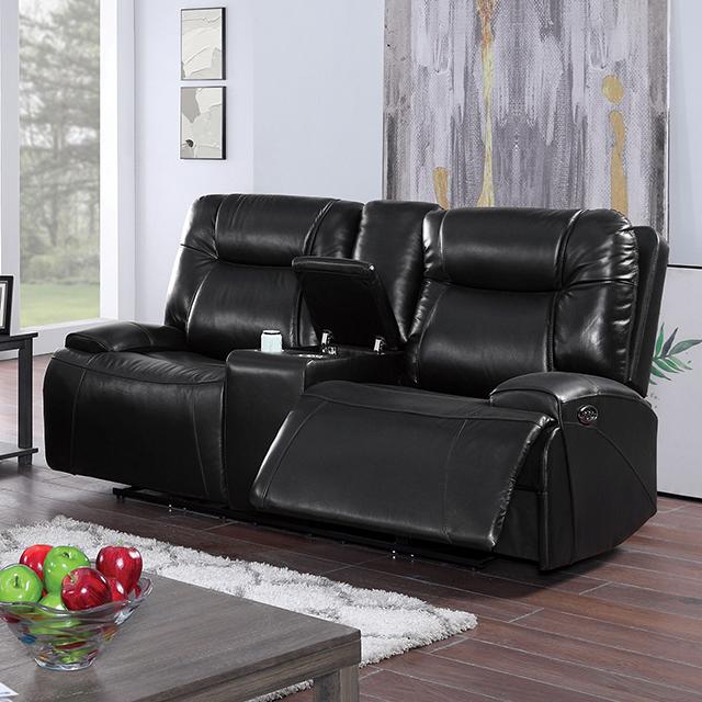 BASQUE Power Loveseat, Black Half Price Furniture