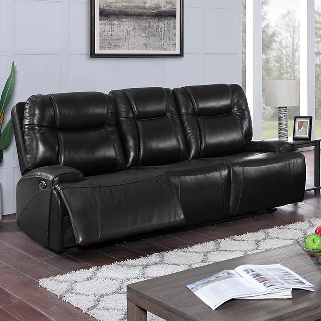 BASQUE Power Sofa, Black Half Price Furniture