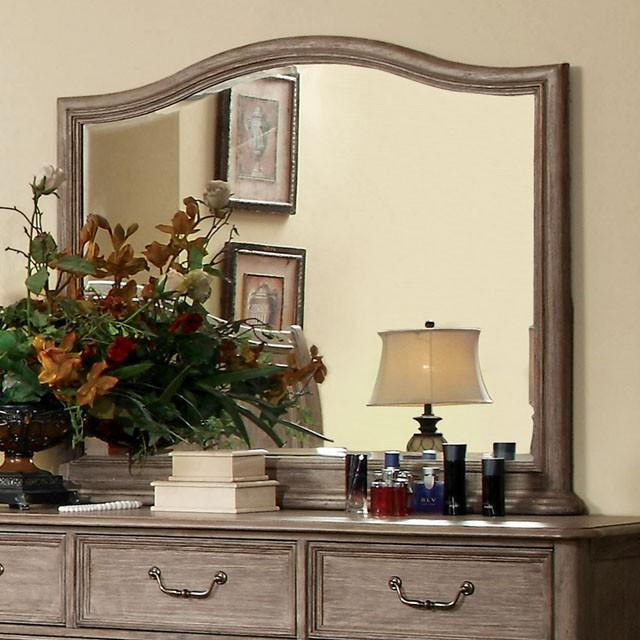 BELGRADE I Rustic Natural Tone Mirror Half Price Furniture