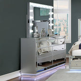 BELLADONNA Dresser w/ LED, Silver Half Price Furniture