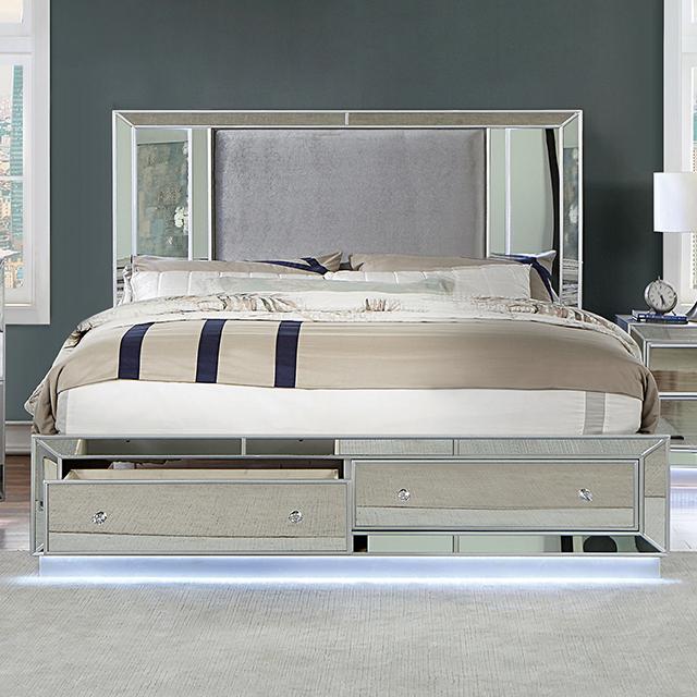 BELLADONNA E.King Bed, Silver Half Price Furniture