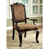 BELLAGIO Brown Cherry/Pattern Fabric Arm Chair (2/CTN) Half Price Furniture