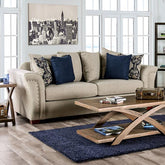 BELSIZE Sofa, Beige/Navy Half Price Furniture