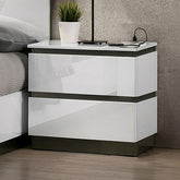 BIRSFELDEN Night Stand w/ USB, White Half Price Furniture