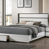 BIRSFELDEN Cal.King Bed w/ Drawers, White Half Price Furniture