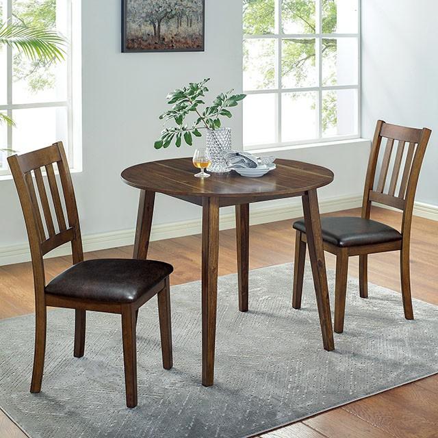 BLACKWOOD 3 Pc. Round Dining Table Set Half Price Furniture