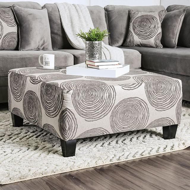 Bonaventura Gray/Pattern Ottoman Half Price Furniture