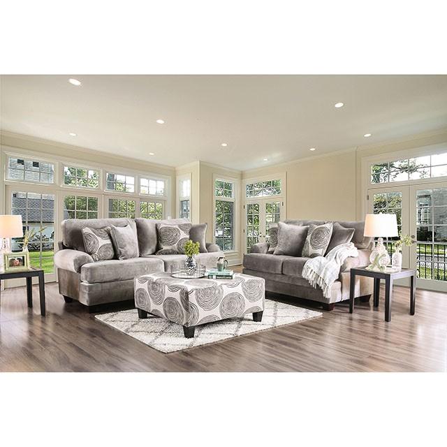 Bonaventura Gray/Pattern Love Seat Half Price Furniture