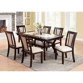 BRENT Dark Cherry/Ivory Dining Table Half Price Furniture