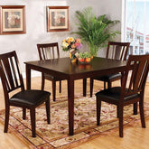 Bridgette I Espresso 5 Pc. Sq. Dining Table Set Half Price Furniture