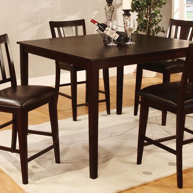 Bridgette II Espresso 5 Pc. Square Counter Ht. Table Set Half Price Furniture