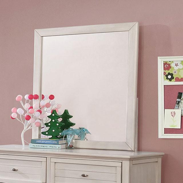 Brogan Antique White Mirror Half Price Furniture