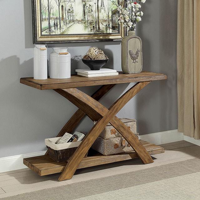 Bryanna Antique Light Oak Sofa Table Half Price Furniture