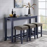 CAERLEON 4 Pc. Counter Ht. Table Set, Blue Half Price Furniture