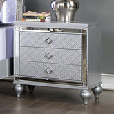 CALANDRIA Night Stand, Silver Half Price Furniture