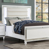 CALANDRIA Cal.King Bed, White Half Price Furniture