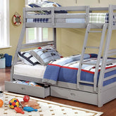 California III Gray Twin/Full Bunk Bed Half Price Furniture