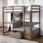 CALLISTUS Twin/Workstation Loft Bed, W. Gray Half Price Furniture