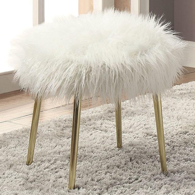 Caoimhe White/Gold Ottoman Half Price Furniture