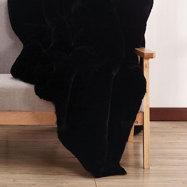 Caparica Black Throw, Black Half Price Furniture