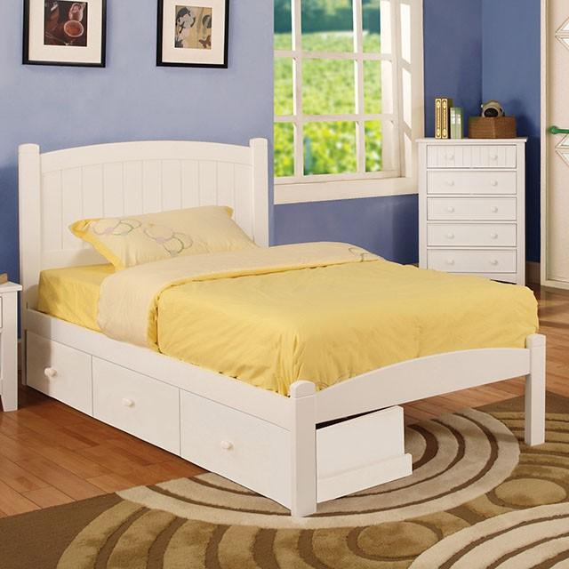 Caren White Twin Bed Half Price Furniture