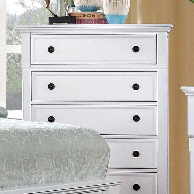 Castor White Chest Half Price Furniture